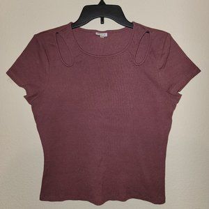 SELF E- Mauve Crop Top Shirt